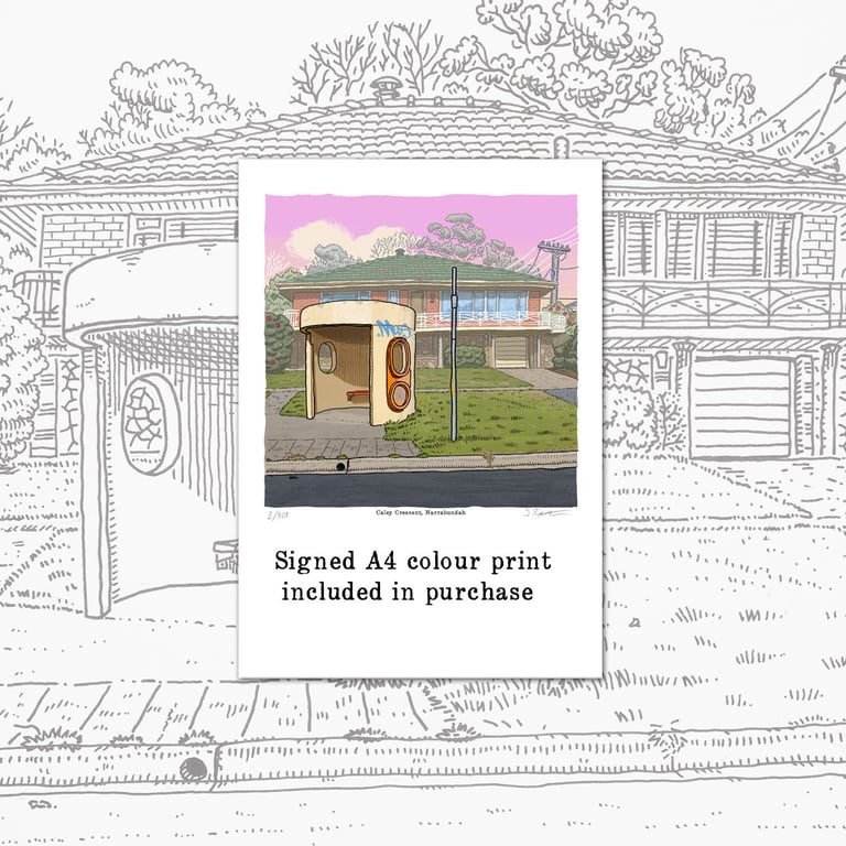 Original Drawing of Caley Crescent, Narrabundah bus shelter Image 3