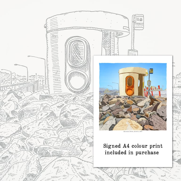 Original Drawing of Amaroo, Mirrabei Drive bus shelter Image 3
