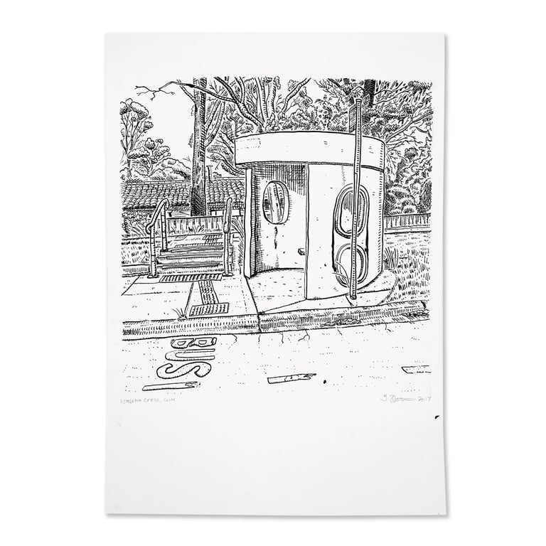 Original Drawing of Cook, Lyttleton Crescent bus shelter