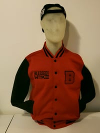 Image 1 of Varsity Jacket-Red and Black