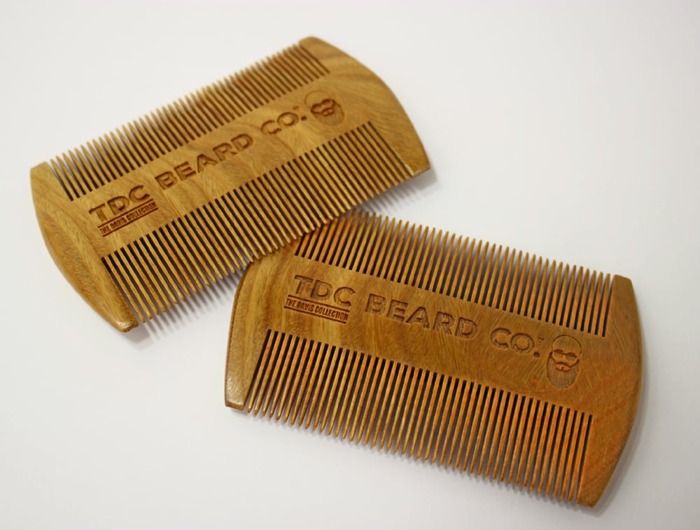 Image of TDC Green Sandalwood Mustache Comb & Beard Brush