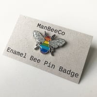 Image 1 of RAINBOW BEE ENAMEL PIN BADGE 
