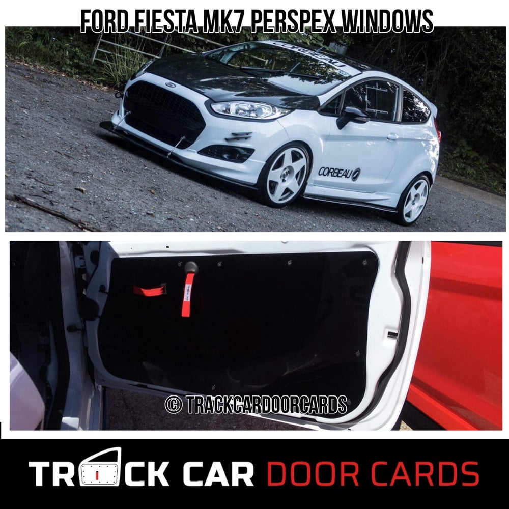 Image of Ford Fiesta mk7 - Perpsex Window Setup - Track Car Door Cards