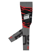 Image 2 of BOSSFITTED Grey Red and Black AOP Men's Compression Pants