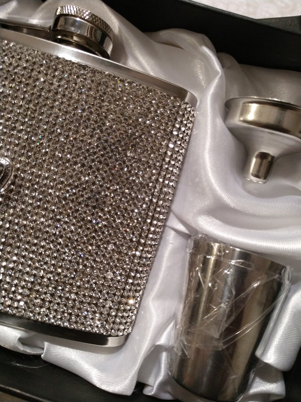 Initial Rhinestone Bling Flask.