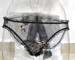 Image of Abeille 'Bee' silk tulle and lace frilly knicker