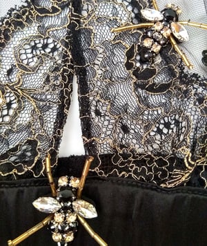 Image of Abeille 'Bee' Silk & gold lace Grecia Bra