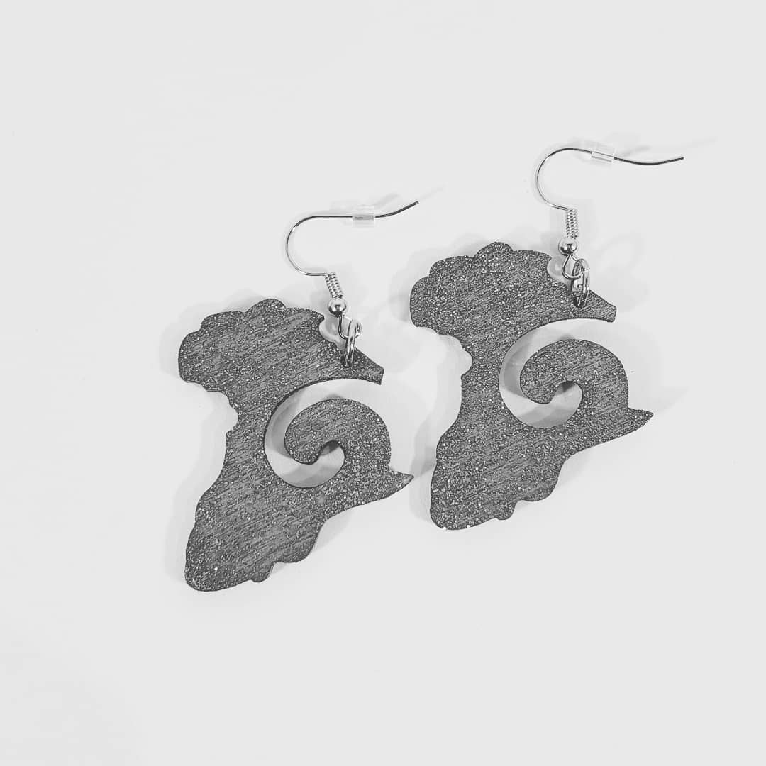 Image of Swirl Africa Shape Earrings