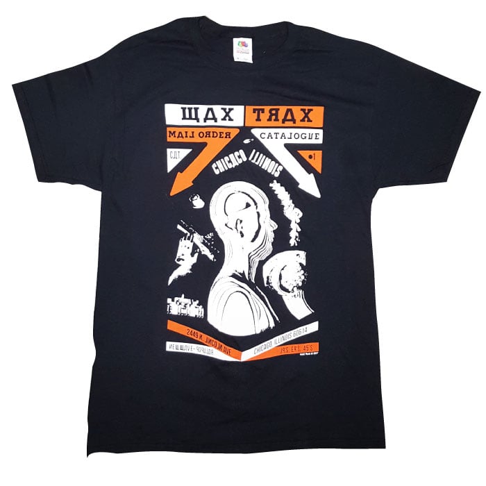 WAX TRAX! T-Shirt / Original 1980s Soviet Catalog Art (Black)