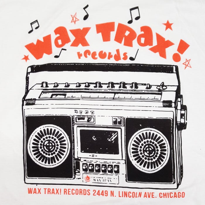 WAX TRAX! - T-Shirt / Boom Box (White)