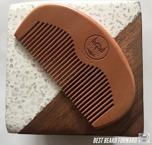Image of Natural Peach Wood Beard Comb Pocket Size