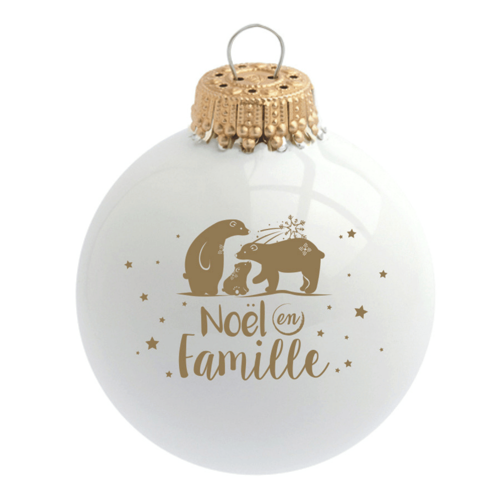 Image of Boule de Noël personnalisée "Noël en Famille"