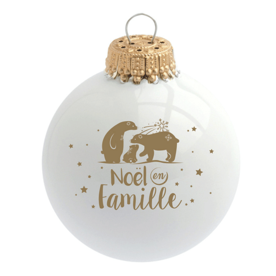 Image of Boule de Noël personnalisée "Noël en Famille"