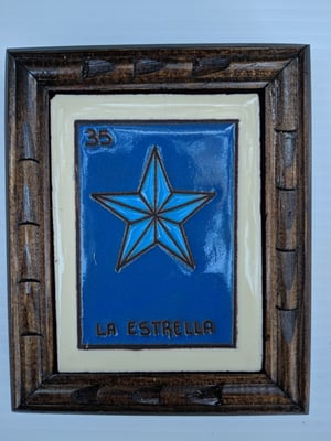 Image of La Estrella Loteria Wooden Framed Coaster
