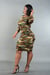 Image of Camo Bodycon Midi Dress(Green or Red)