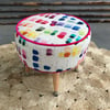 Deran Glass top Side table / Footstool