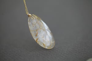Image of *NEW* Rutilated Quartz gold necklace