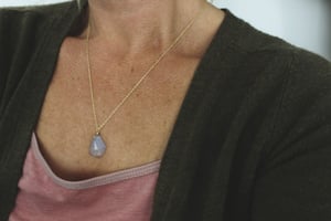 Image of *SALE* faceted chalcedony mineral 9ct gold necklace