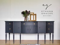 Image 1 of Stunning dark grey wooden top sideboard 