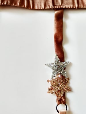 Image of MADDIE Star silk satin Garter Belt 