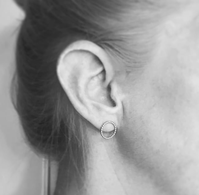 Large beaded gold circle studs