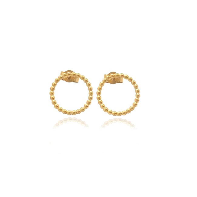 Large beaded gold circle studs