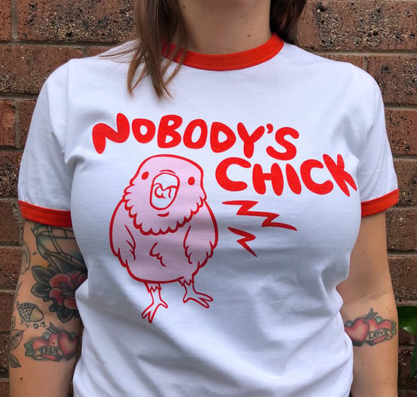 Image of Nobodyâ€™s Chick - ringer tee