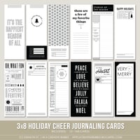Image 1 of 3x8 Holiday Cheer Journaling Cards (Digital)