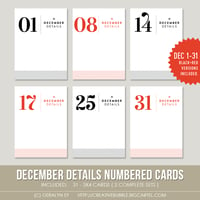 Image 1 of December Details Numbered Cards (Digital)
