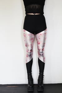 Image 2 of Pink Metallic Rose Leggings