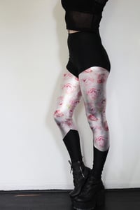 Image 3 of Pink Metallic Rose Leggings