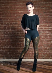 Image 3 of Holographic Gold Leggings