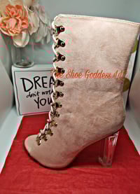 Image 1 of "Rihanna" Blush Laced Up Booties 