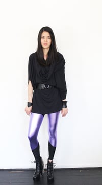 Image 2 of Metallic Lavender Leggings