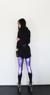Image 3 of Metallic Lavender Leggings