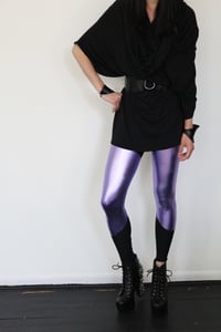 Image 1 of Metallic Lavender Leggings