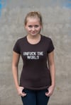 UNFUCK THE WORLD WOMEN'S T-SHIRT CHOCOLATE