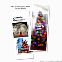 Image 2 of 3x8 Holiday Layered Photo Templates (Digital)