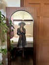 90s Anna Sui silk chiffon black and white bohemian dress
