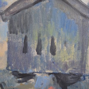 Image of Mid-Century, Swedish Oil Painting, ''Fishing Boat' Åke Winnberg (1912–1974)