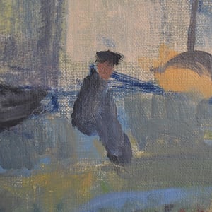 Image of Mid-Century, Swedish Oil Painting, ''Fishing Boat' Åke Winnberg (1912–1974)