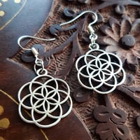 Image 2 of Silver Mandala Earrings
