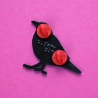Image 4 of Hansel & Gretel inspired enamel pin - folk tale pin - fairytale - bird pin - lapel pin badge