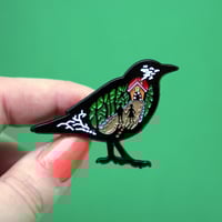 Image 3 of Hansel & Gretel inspired enamel pin - folk tale pin - fairytale - bird pin - lapel pin badge