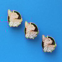 Image 3 of Sphynx cat with flowers, enamel pin - floral pin - sphynx cat - hairless cat - lapel pin badge