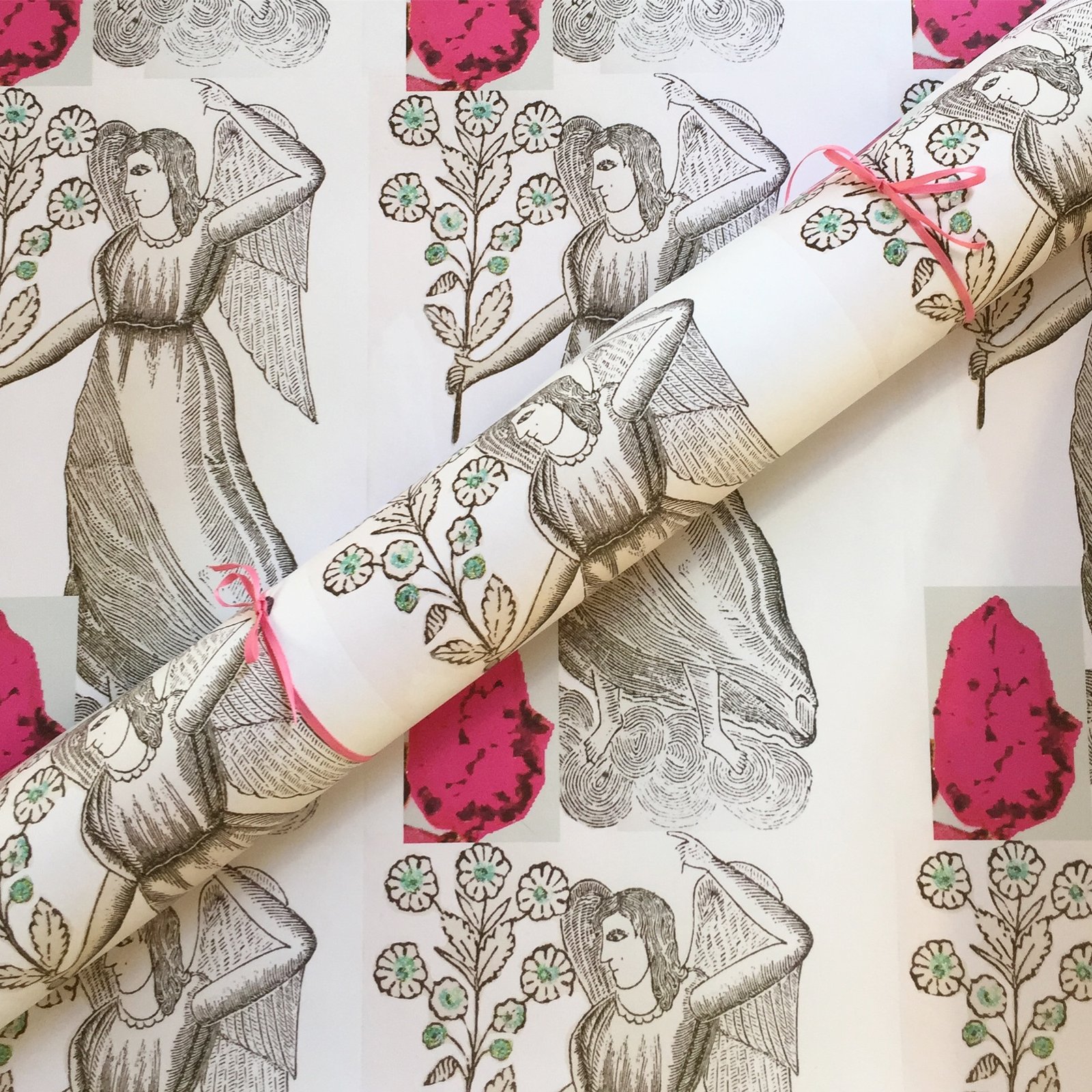 angel wrapping paper