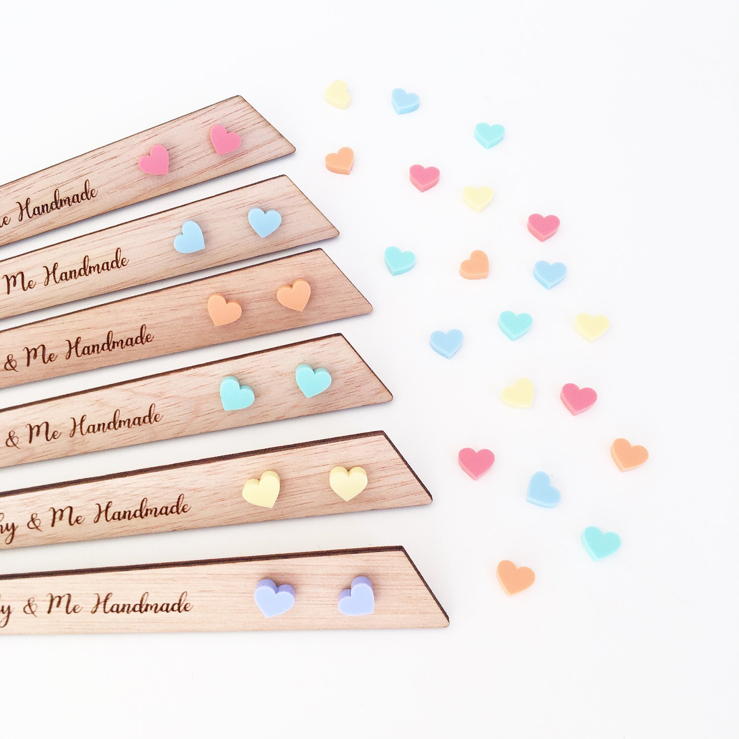 Image of Mini Pastel Heart Studs