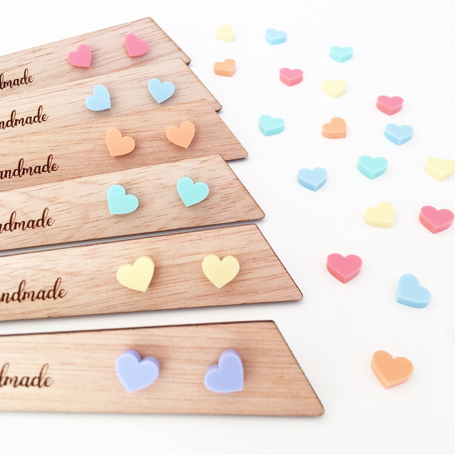 Image of Mini Pastel Heart Studs