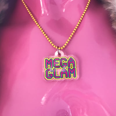 Image of MegaGlam Recycled Plastic Logo Charm Necklace & Keychain
