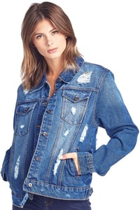 Image 4 of Distressed Denim Jacket